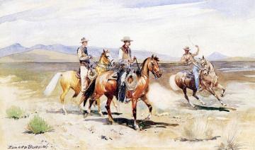 Three Wyoming Cowboys Artwork by Edward Borein