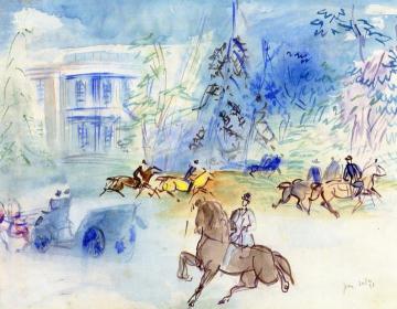 Horsemen In The Bois De Boulogne Artwork by Jean Dufy