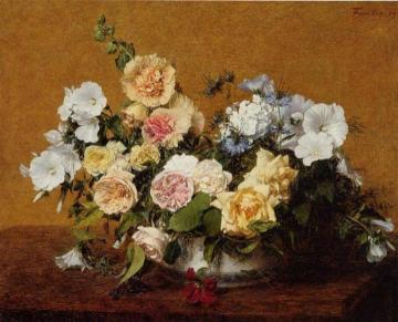 Bouquet of Roses and Other Flowers Artwork by Henri Fantin-Latour