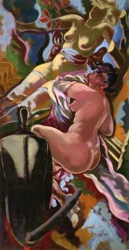 Two Women Artwork by George Grosz