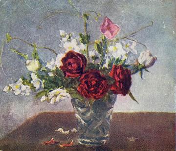Still Life. Red roses Artwork by Pyotr Konchalovsky