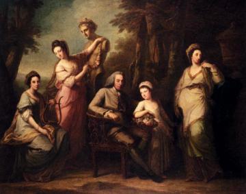 Portrait Of Philip Tisdall With His Wife And Family Artwork by Angelica Kauffmann