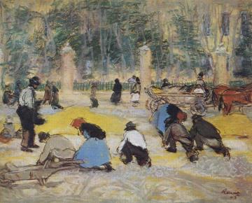 Paving the Main Street of Kaposvár Artwork by József Rippl-Rónai