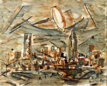 New York at Night No. 2 Artwork by John Marin