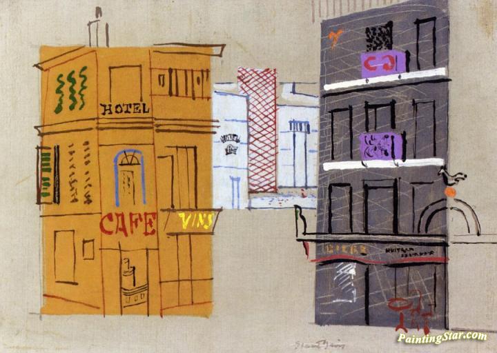 Yellow Cafe Artwork by Stuart Davis