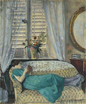 A Woman Reading Artwork by Henri Lebasque