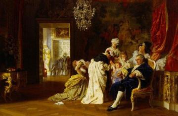 Louix Xvi And Marie Antoinette With Their Children At Versailles, 1789 Artwork by Gyula Benczúr