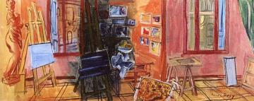 The Studio in Perpignan, La Fruleuse Artwork by Raoul Dufy