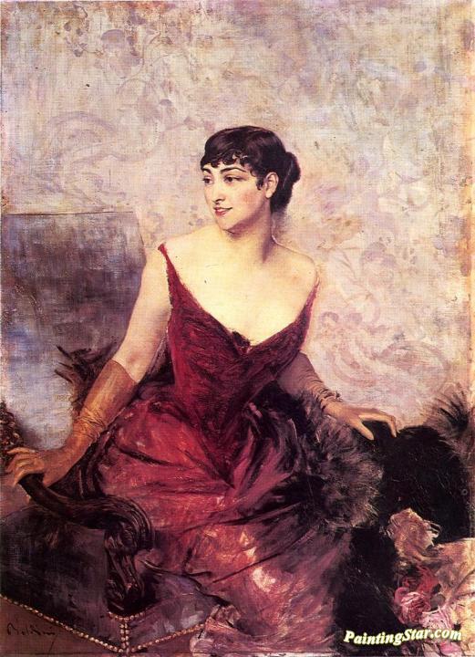 Countess de Rasty Seated in an Armchair Artwork by Giovanni Boldini