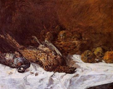 Still Life with Pheasants and a Basket of Apples Artwork by Eugène-Louis Boudin