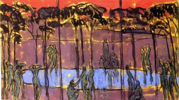 Design For A Screen: Figures By A Lake Artwork by Vanessa Bell