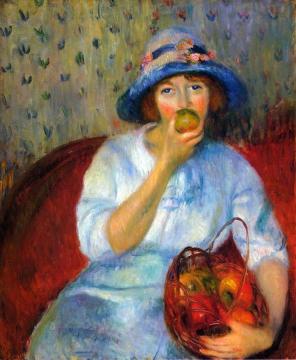 Girl With Green Apples Artwork by William James Glackens