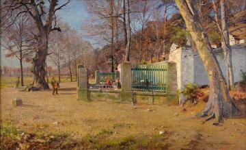 Outdoor Cafe On Staufenplatz Artwork by Heinrich Hermanns