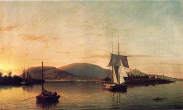 Camden Mountains from the South Entrance to the Harbor Artwork by Fitz Hugh Lane