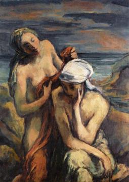 Evening, Two Bathers Artwork by Karl Hofer