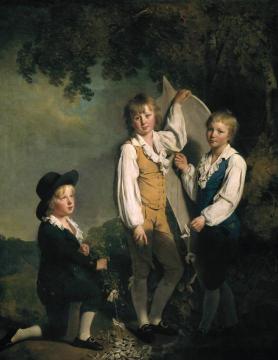 Three Children Of Richard Arkwright With A Kite Artwork by Joseph Wright of Derby