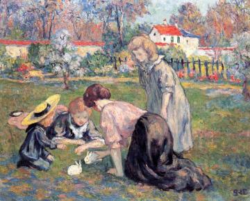 Children in the Park Artwork by Georges D'espagnat