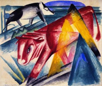 Calf and Pig Artwork by Franz Marc