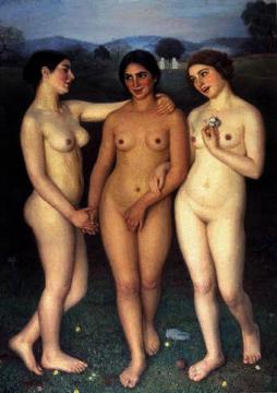 Tres Desnudos Artwork by Eugenio Hermoso Martinez