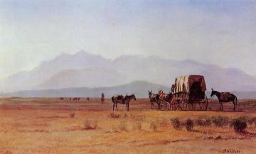 Surveyor's Wagon in the Rockies Artwork by Albert Bierstadt