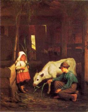 The Little White Heifer Artwork by George Cochran Lambdin