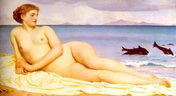 Actaea With Dolphins Artwork by Sir Frederick Lord Leighton