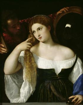 Woman With A Mirror Artwork by Titian
