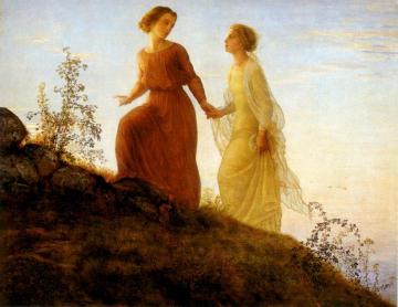 Poem of the Soul 14, On the Mountain Artwork by Louis Janmot