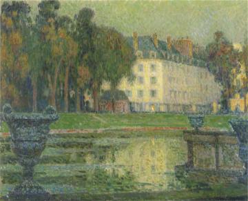 Neptune Fountain at twilight Artwork by Henri Le Sidaner