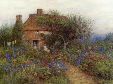 A Cottage Near Brook, Witley, Surrey Artwork by Helen Allingham
