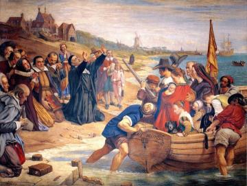 The Embarkation Of The Pilgrim Fathers For New Engand, 1620 Artwork by Charles West Cope