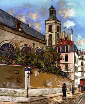 The Church Notre-Dame des Blancs-Manteaux in Paris Artwork by Maurice Utrillo