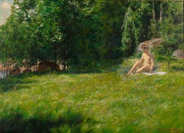 Woman on a Hill Artwork by Johan Krouthén