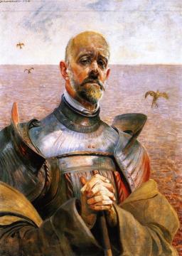 Self-Portrait in Armor Artwork by Jacek Malczewski