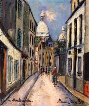 Rue de Chevalier de la Barre in Montmartre Artwork by Maurice Utrillo