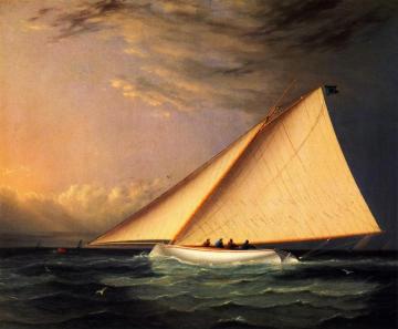 A Racing Yacht on the Great South Bay Artwork by James E. Buttersworth