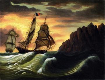 Ships off a Rocky Coast Artwork by Thomas Chambers