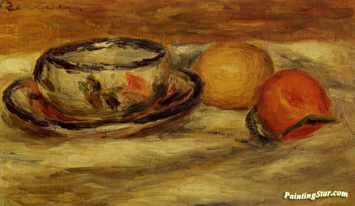Cup, Lemon and Tomato Artwork by Pierre Auguste Renoir