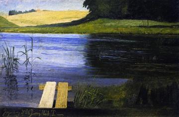 View Of A Pond Artwork by Johan Thomas Lundbye