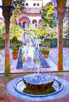 Fountain at the Generalife in Grenada Artwork by Theo van Rysselberghe