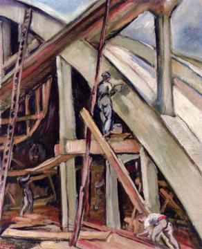 Hangar Construction at Istres Artwork by Emile-othon Friesz
