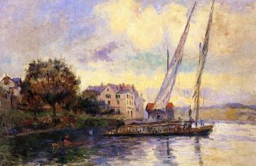 The Banks of Lake Geneva, St. Gingolph Artwork by Albert Lebourg