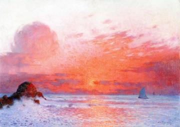 Sunset on the Sea Artwork by Ferdinand du Puigaudeau