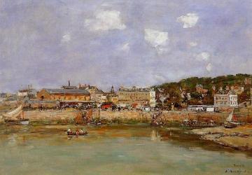 The Port of Trouville, the Market Place and the Ferry Artwork by Eugène-Louis Boudin