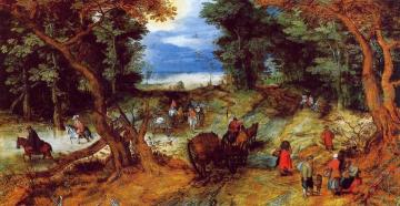 Forest Landscape With Travellers Artwork by Jan Bruegel the Elder