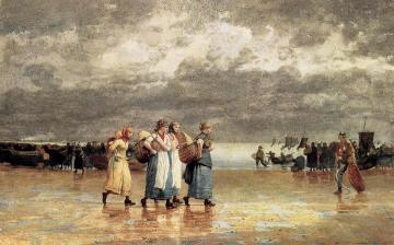 Four Fisherwives Artwork by Winslow Homer
