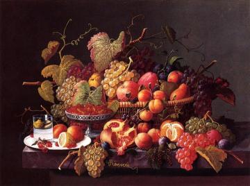 Still Life with Pomegranates Artwork by Severin Roesen
