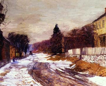 Village In Winter Artwork by Edward Willis Redfield
