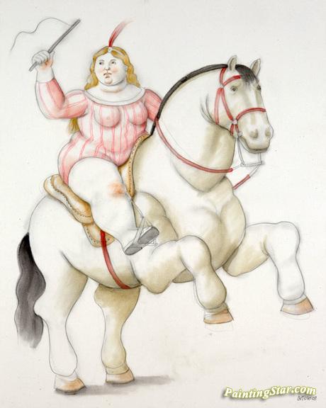 Circus Woman on a Horse Artwork by Fernando Botero