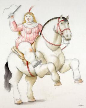 Circus Woman on a Horse Artwork by Fernando Botero